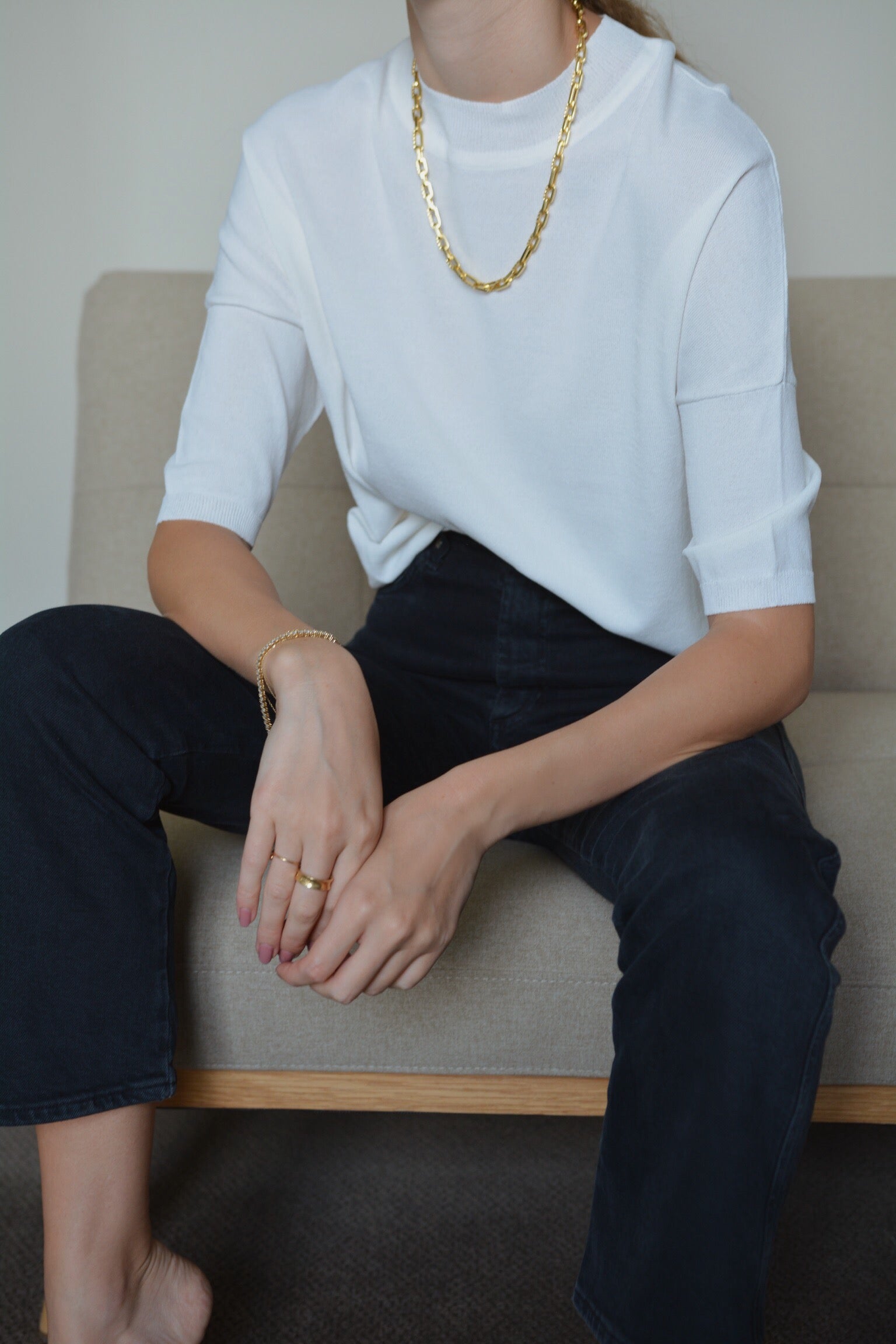 Jewel Crepe Knit Top