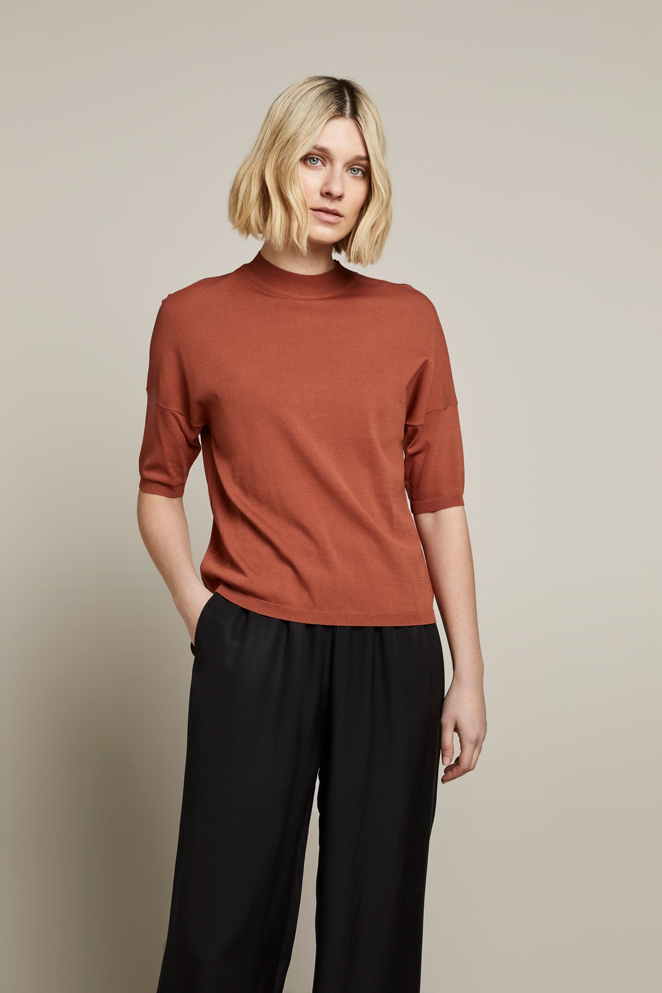 Jewel Crepe Knit Top
