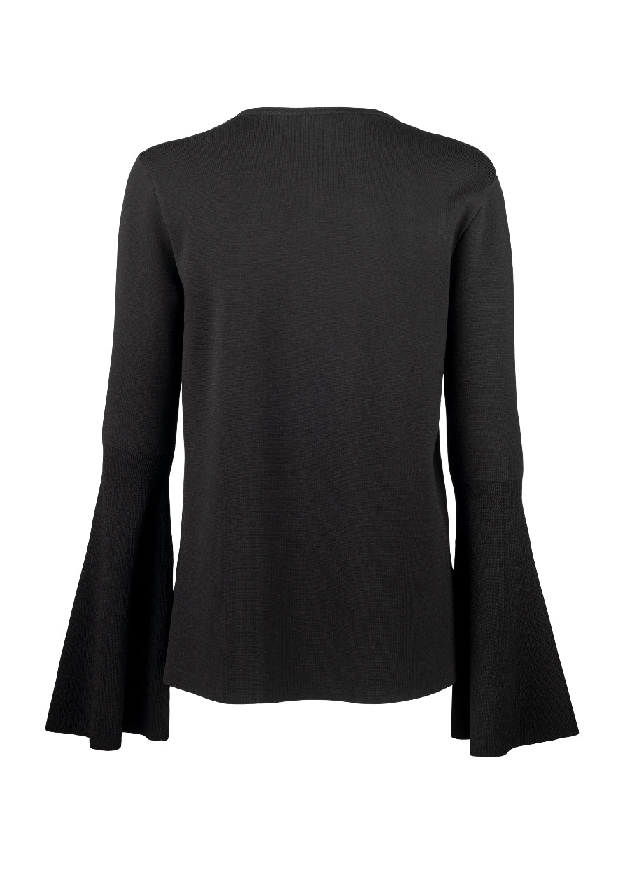Keena Crepe Knit Top - Black