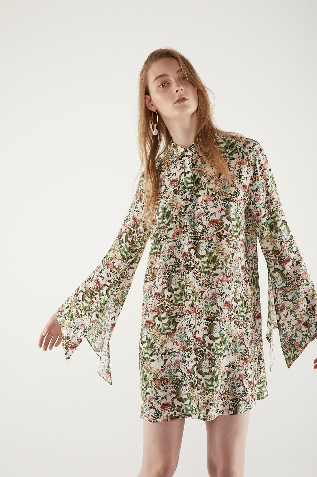 Indigo Shirt Dress - Native Floral