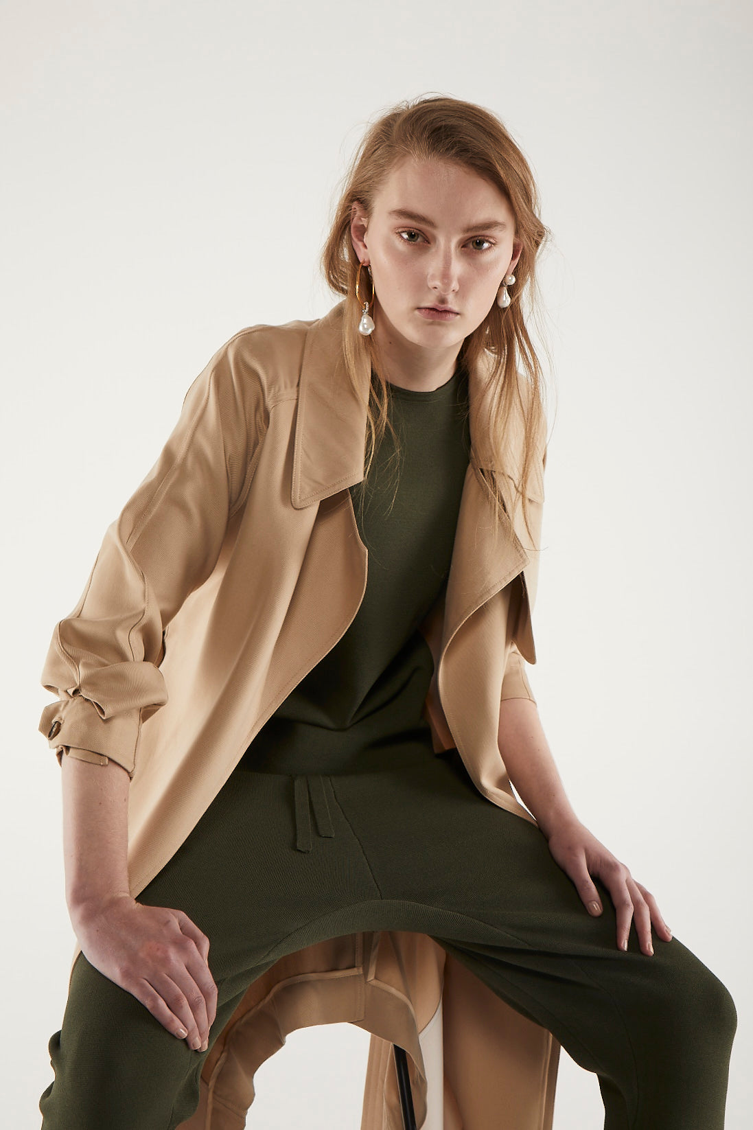 Claudia Crepe Knit Top - Forest