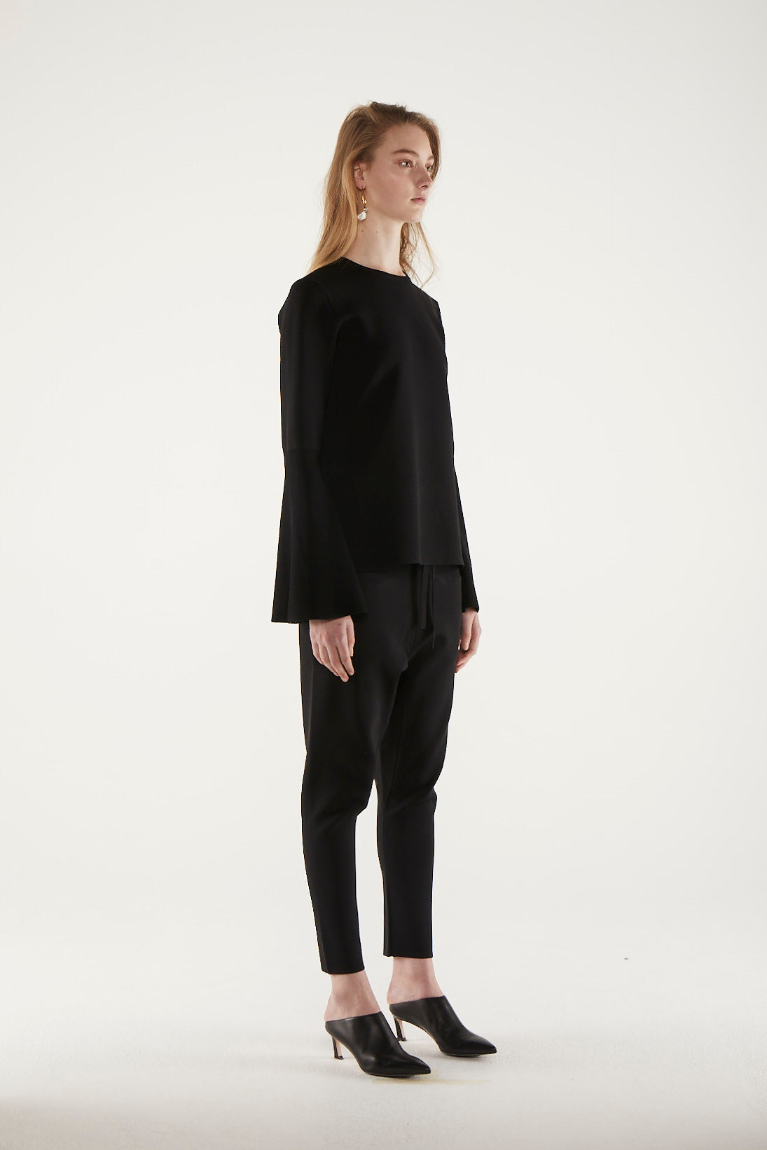 Keena Crepe Knit Top - Black